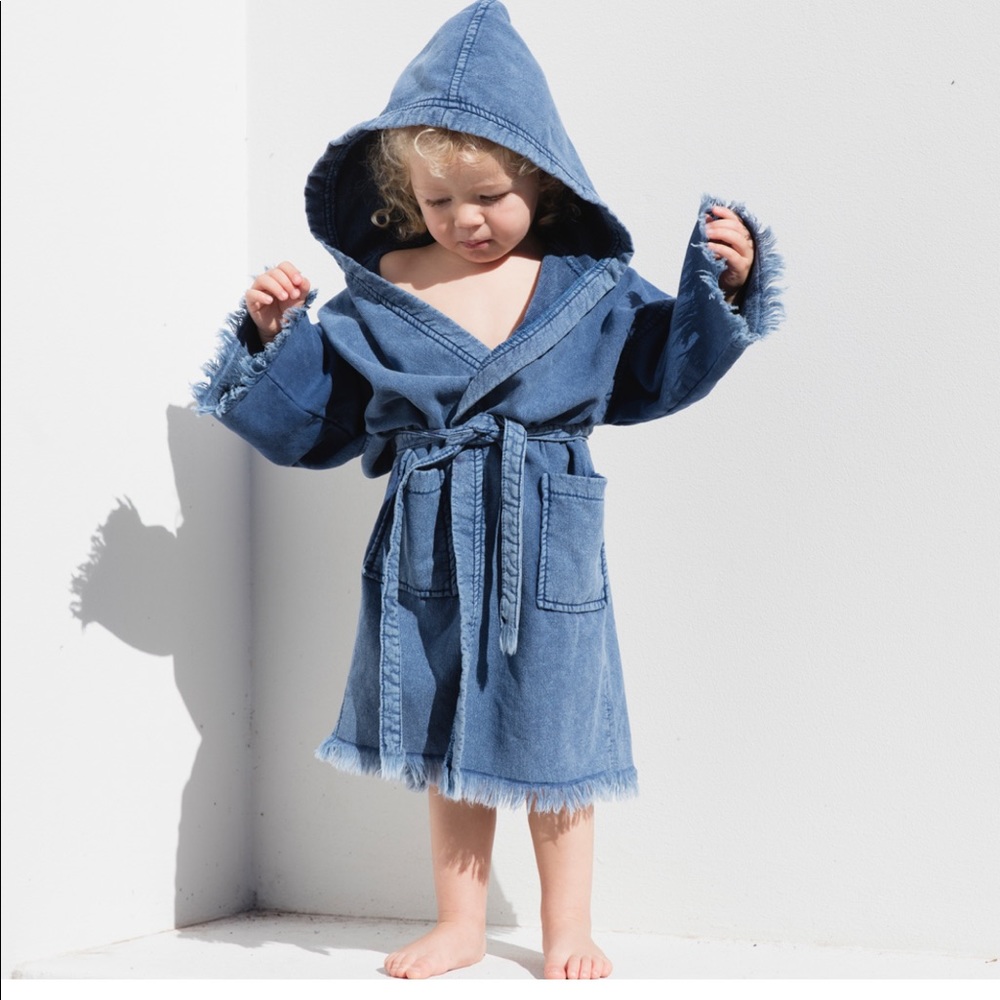 Toddler Kids Stonewash Bath Robe The Beach People